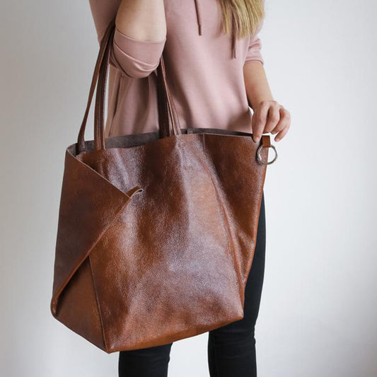 fachgo | Retro Solid Color, Vintage, Large Capacity Handbag with Inner Bag