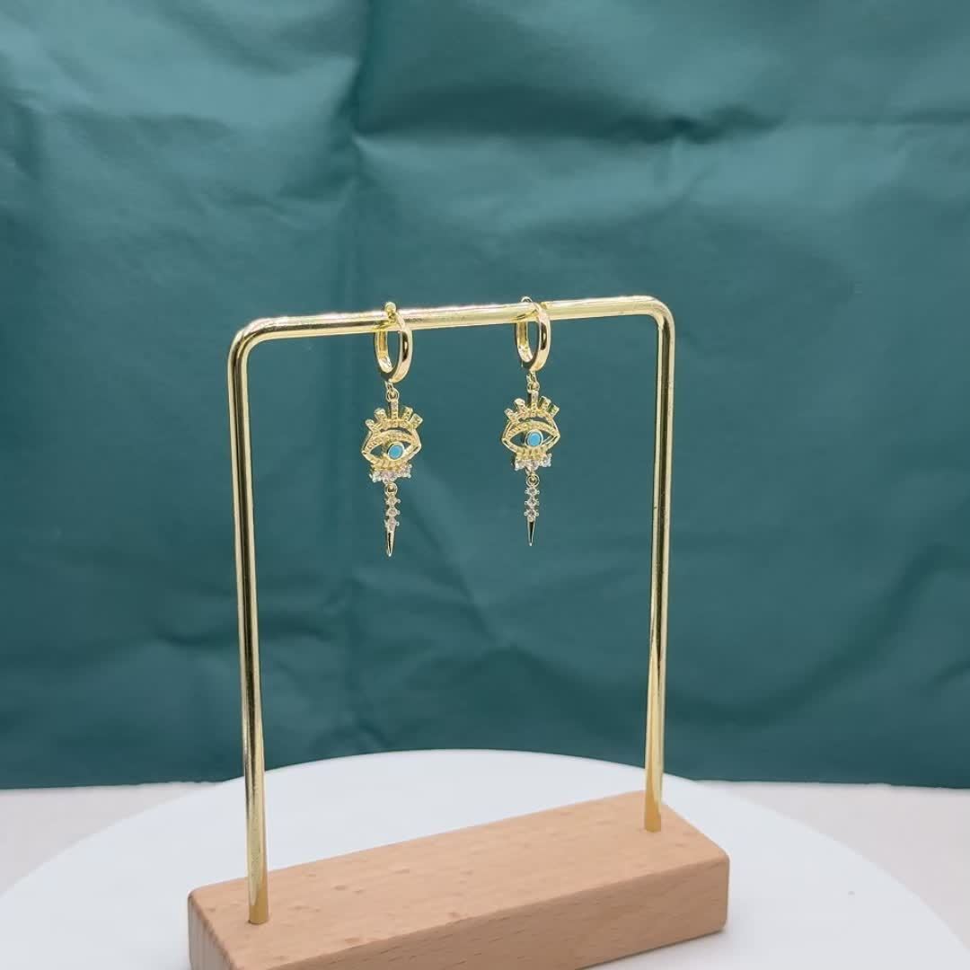 fachgo | A Pair of Zirconium-encrusted Evil Eye Pendants