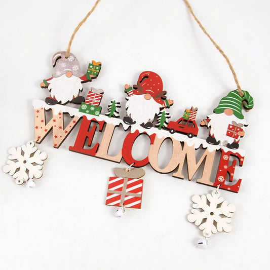 fachgo | Christmas Wooden Decorations Wall Porch Letter Pendant Snowman Hang Up Creative Decorative Crafts