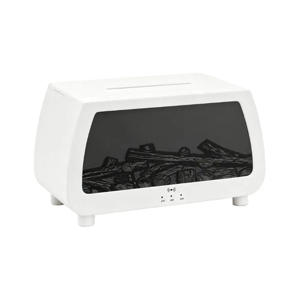 Auto Aroma Diffuser Faux Fireplace Flame Effect Essential Oil Humidifier With Remote Control LED Light Quiet Desktop Diffuser