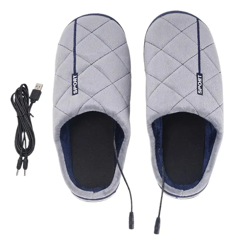 USB Heated Slippers with Soft Velvet Lining