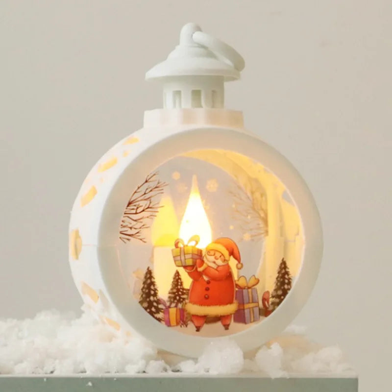 fachgo | Christmas Decorations Retro Night Lights Luminous Gift Window Decorations Tabletop Decorations Props Atmosphere Pendants
