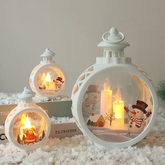 fachgo | Christmas Decorations Retro Night Lights Luminous Gift Window Decorations Tabletop Decorations Props Atmosphere Pendants