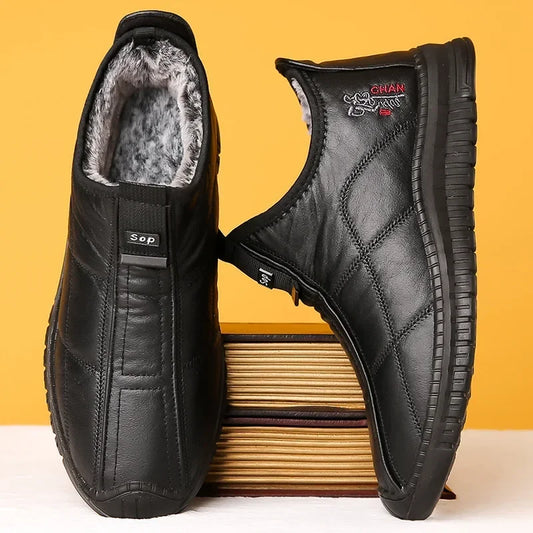 fachgo | Winter men's boots are warm waterproof non slip thick walking boots, and oversized work shoes for men aged 38-48 platform boots