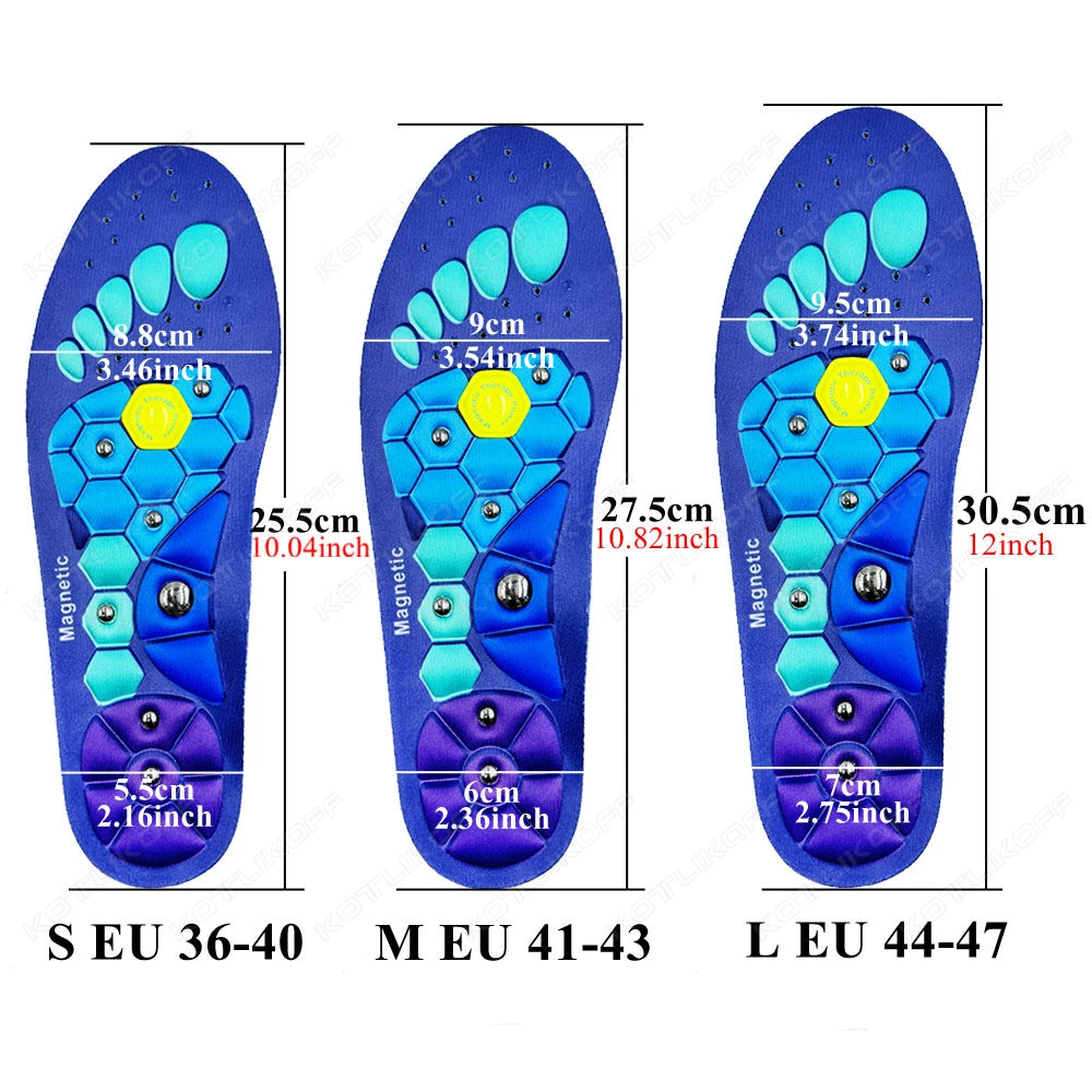 fachgo | 1 Pair Acupressure Foot Insoles for Men Women Orthopedic Gel Magnetic Shoe Inserts Magnet Technology Support Insole