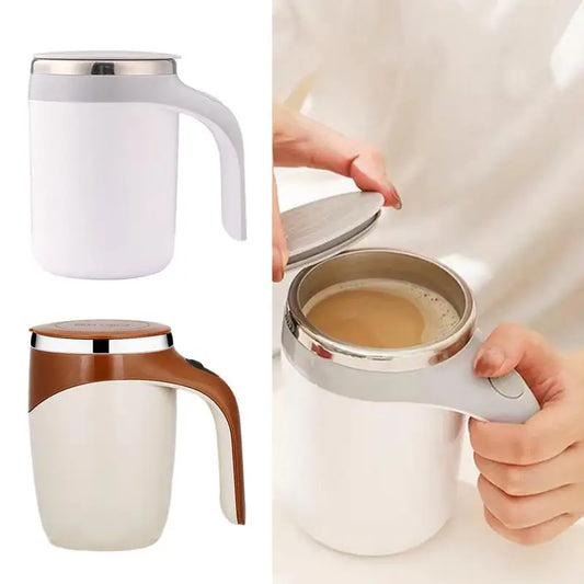 fachgo | Portable Coffee Electric Stirring mug Large Capacity Automatic Blender Cup Stainless Steel Rotating Magnetic home Drinking Tool