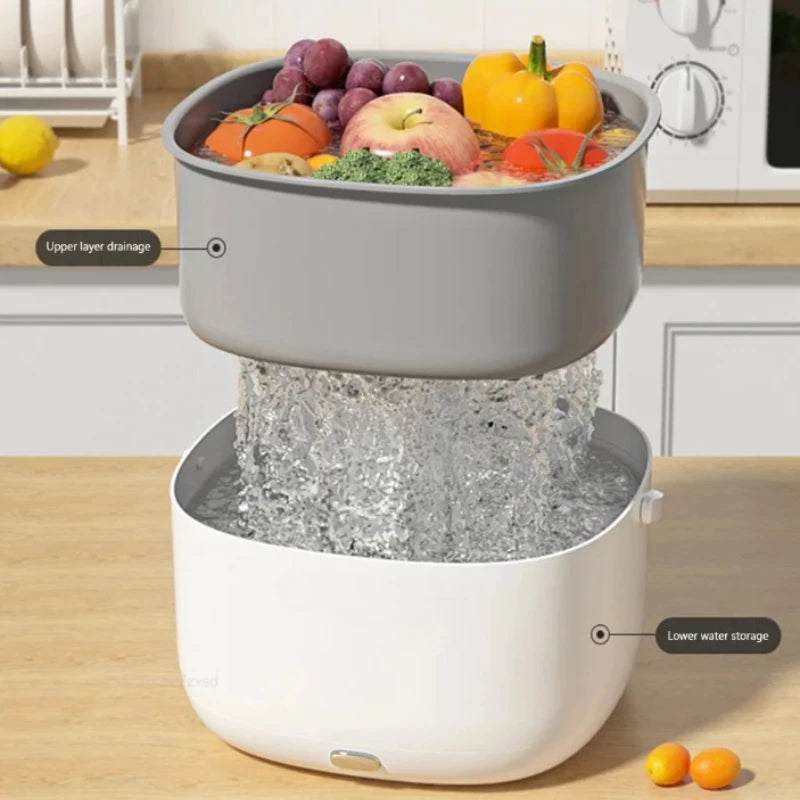 Vegetable Washing Machine Wireless Vegetable Disinfection Fruit Purifier Sterilize Kitchen Fruit Dirt Cleaning Purifier Basket