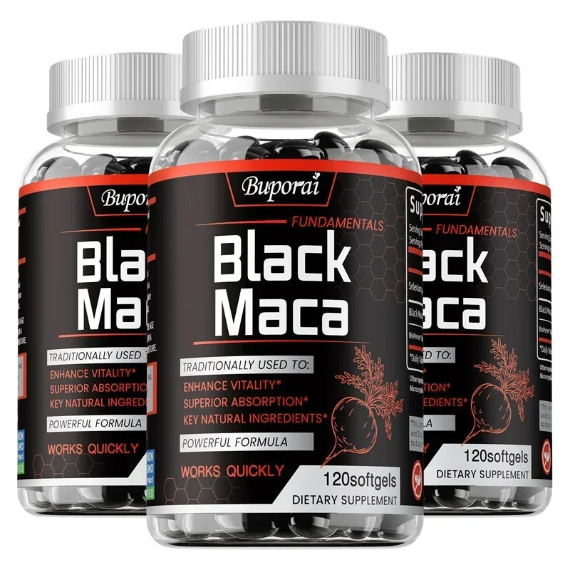fachgo | Black Maca Supplement - Natural Nergizer, Improve Performance, Energy, Endurance Muscle Mass Improve, Balance Hormones