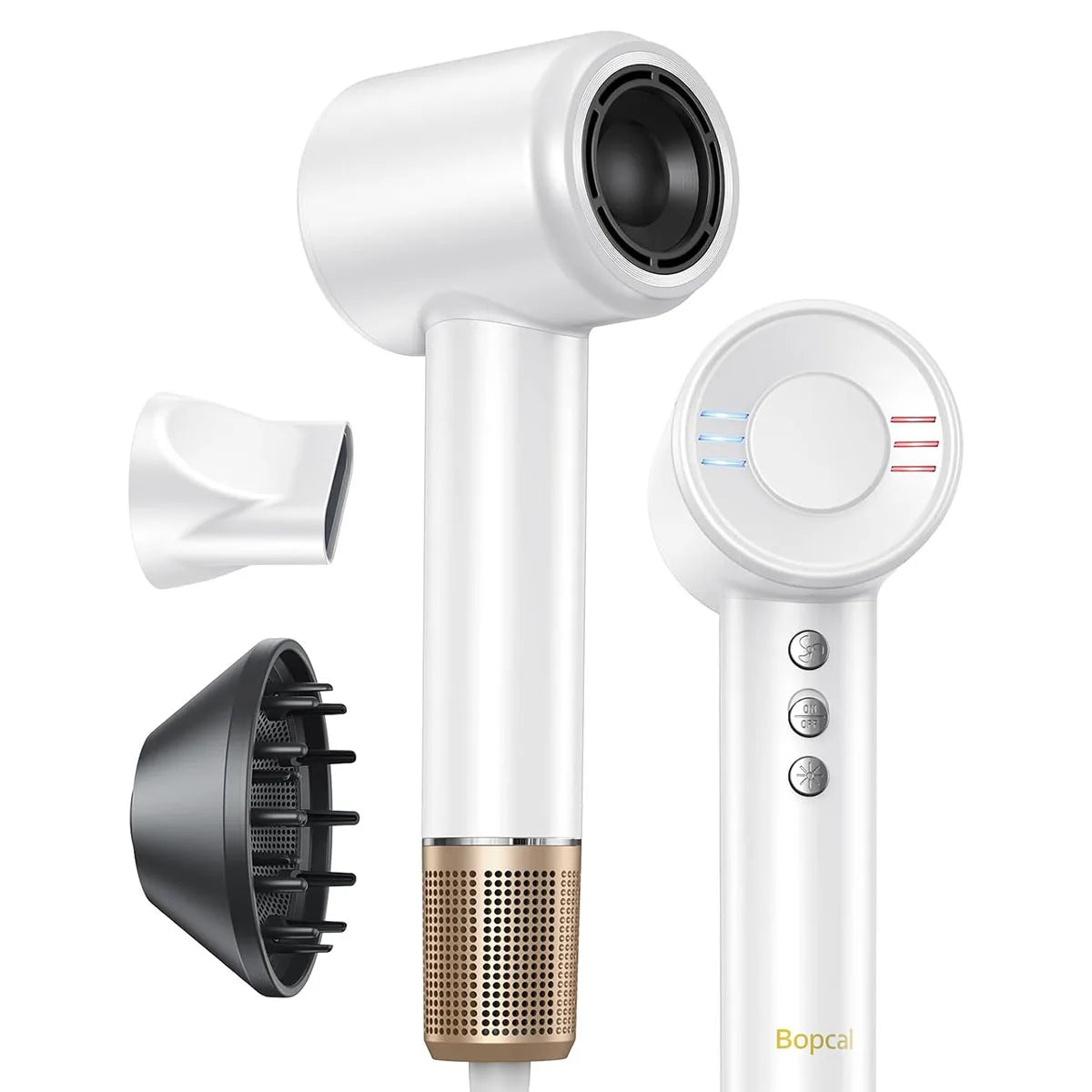 fachgo | Electric High Speed Hair Dryer 120000RPM Brushless Negative Ions Blow Dryer Super Powerful Wind Lownoise Quick Drying Hair Dryer