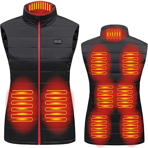Women 9 Heated Vest Zones Electric Heated Jackets Women Sportswear Heated Coat Graphene Heat Coat USB Heating Jacket For Camping