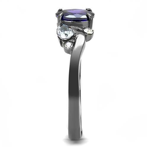 fachgo | TK3169 - IP Light Black (IP Gun) Stainless Steel Ring with AAA Grade