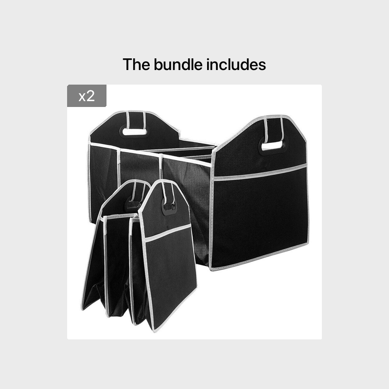 fachgo | Car Trunk Cargo Storage Bag, Foldable Black Storage Box For Car And Trunk