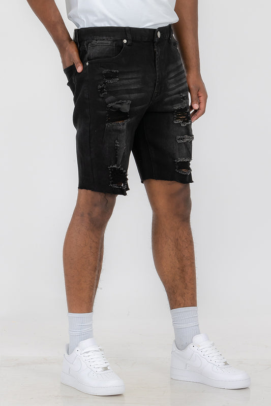 fachgo | Mens Distressed Denim Shorts
