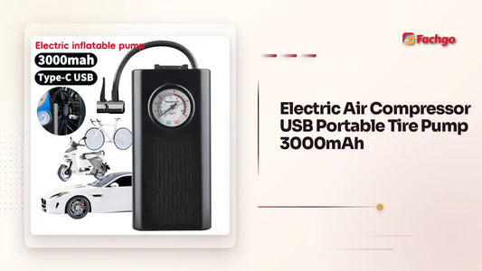 Electric Air Compressor USB Portable Tire Pump 3000mAh by@Outfy