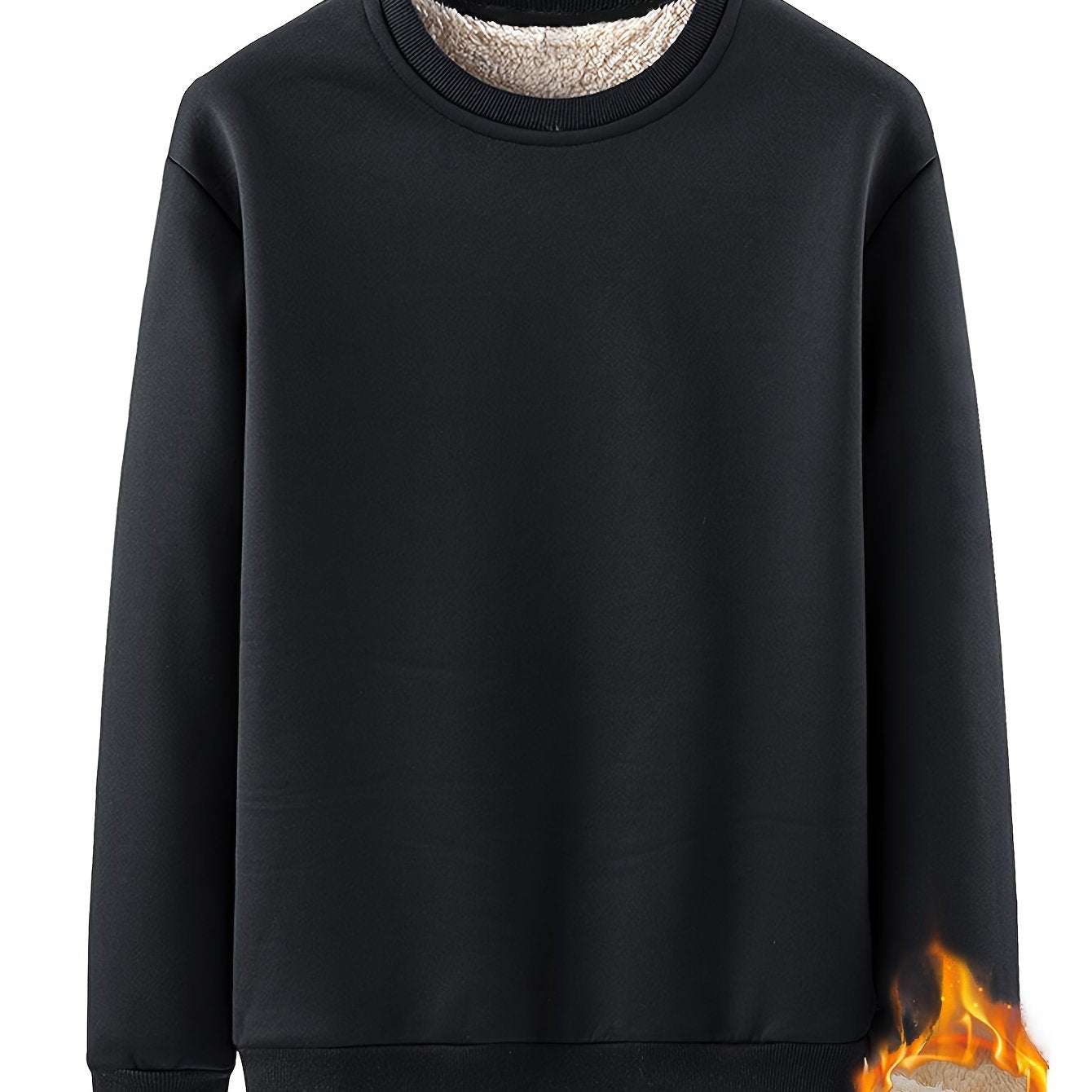 fachgo | New Men's Casual Fashionable Solid Color Crew Neck Sweatshirts For Autumn And Winter