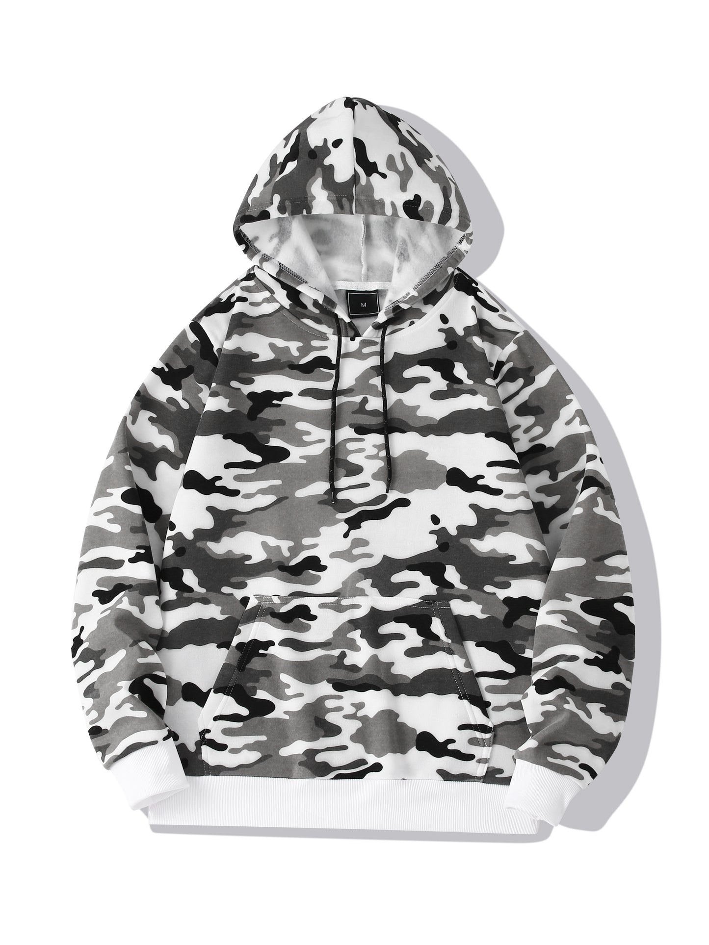 fachgo | [Camouflage Sweatshirt] Autumn Winter Hooded Men's Camouflage Loose Pullover Fleece Sweatshirt | Fleece, Hooded