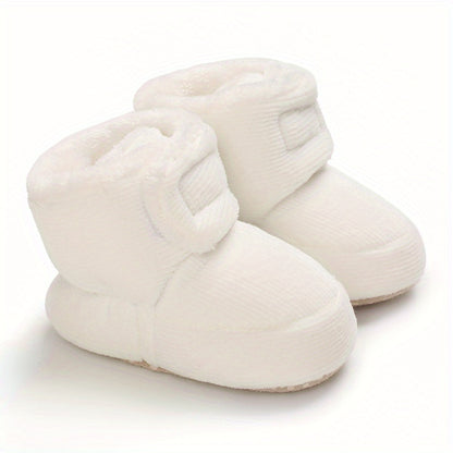fachgo | Toddler Baby Girls Booties Plus High Top Slippers Indoor Shoes Crib Shoes First Walker Shoes For Winter