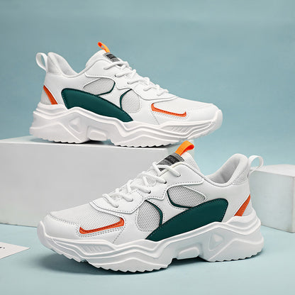 fachgo | Men's Fashion Platform Sneakers - Casual Athletic Dad Shoes, Height-Increasing Breathable Mesh, Anti-Slip EVA Sole, Suitable for Running and Outdoor Activities, Thick-Soled Walking Shoes