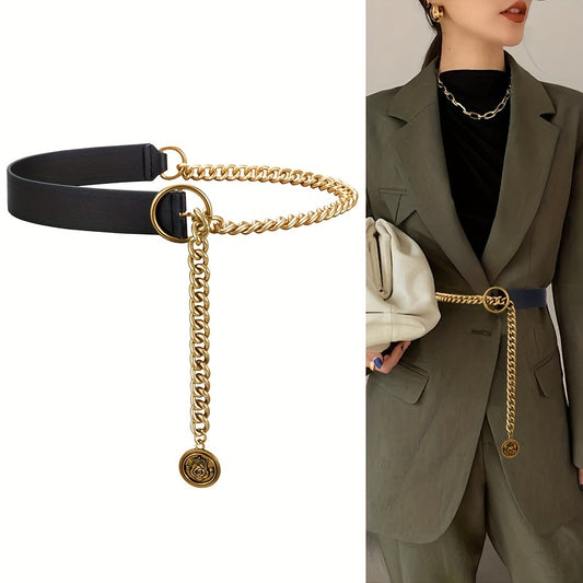 fachgo | Vintage Metal Chain Pendant Belt Decoration Suit Coat Skirt Dress Chain Stitching Belt For Women