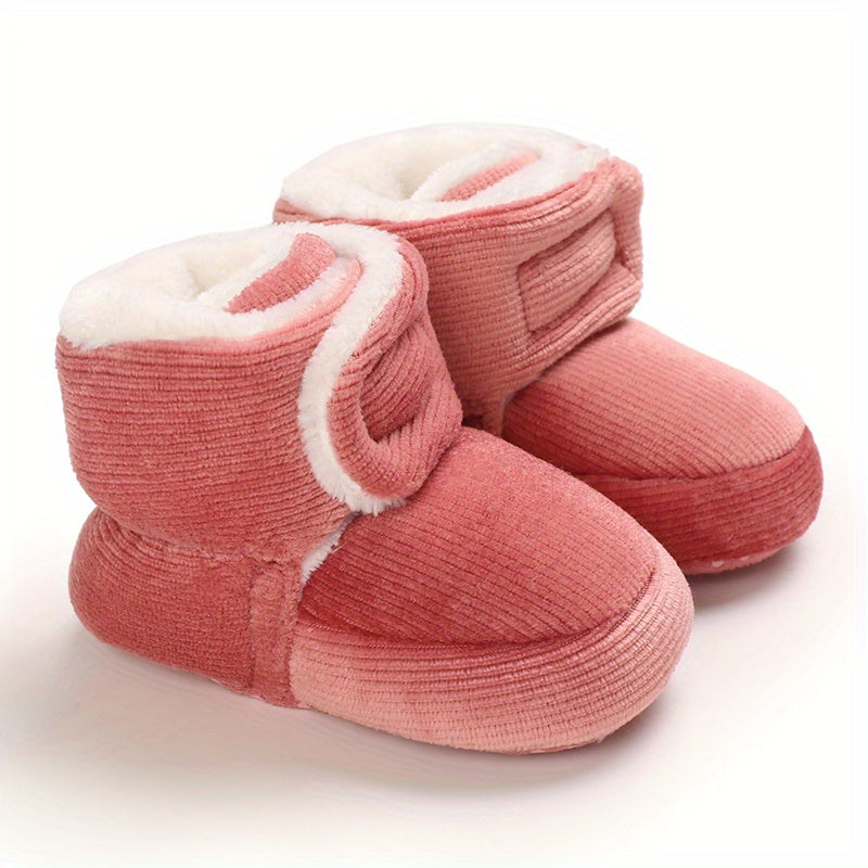 fachgo | Toddler Baby Girls Booties Plus High Top Slippers Indoor Shoes Crib Shoes First Walker Shoes For Winter