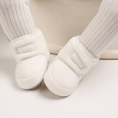 fachgo | Toddler Baby Girls Booties Plus High Top Slippers Indoor Shoes Crib Shoes First Walker Shoes For Winter