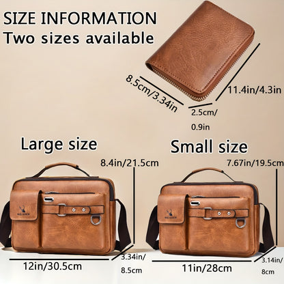 fachgo | WEIXIER Men's Business Crossbody Bag with Adjustable Strap, Golden-Tone Hardware & Multi-Compartment Design - Brown/Tan -like Texture, Golden-Tone Hardware, Compatible with iPhone/ Smartphones - Casual & Formal Office, Travel