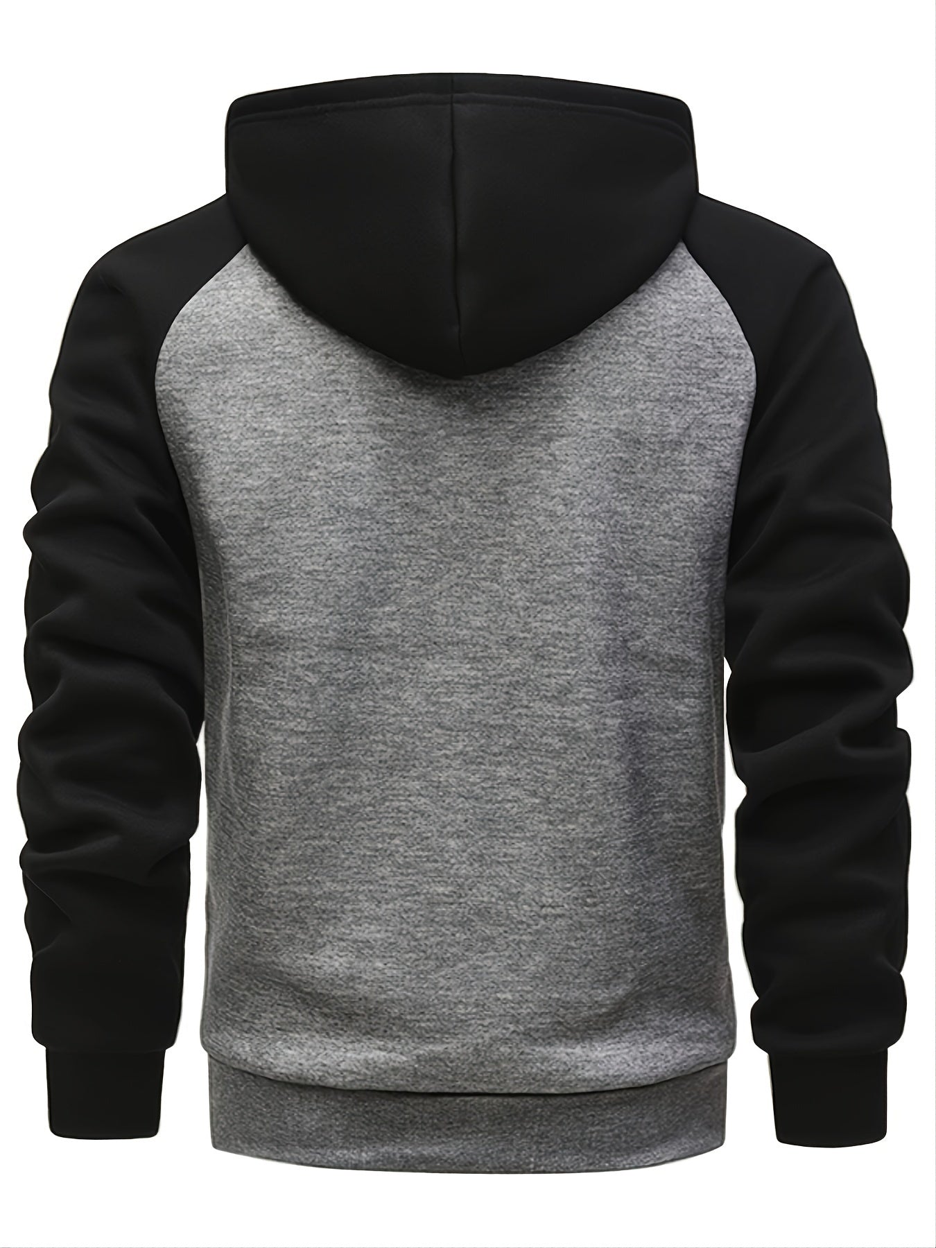 fachgo | Color Block Men's Hooded Jacket Casual Long Sleeve Hoodies With Zipper Gym Sports Hooded Coat For Winter Fall