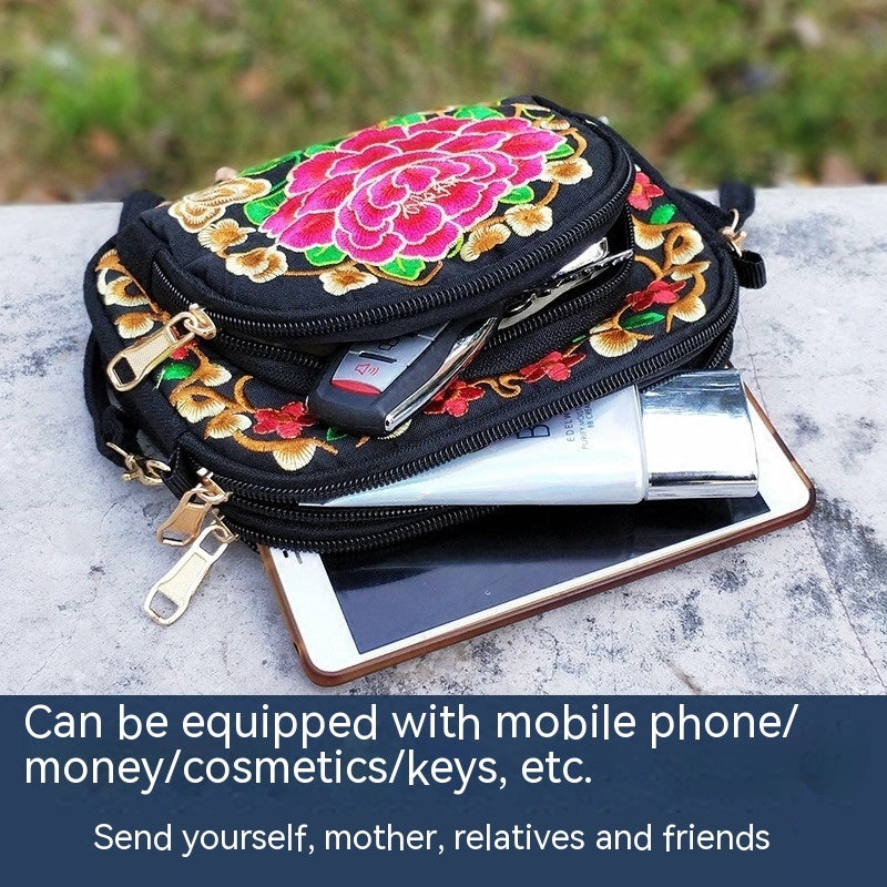 fachgo | Floral Embroidered Crossbody Bag for Women