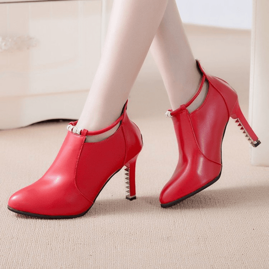 fachgo | Women'S Pointed Toe Ankle Boots, Synthetic Ultrahigh Stiletto Heels, Casual Dress Style with Back Zipper, Metal Thin Heel, Rhinestone Detail, Fashion Comfortable Shoes for Autumn And Winter 2025