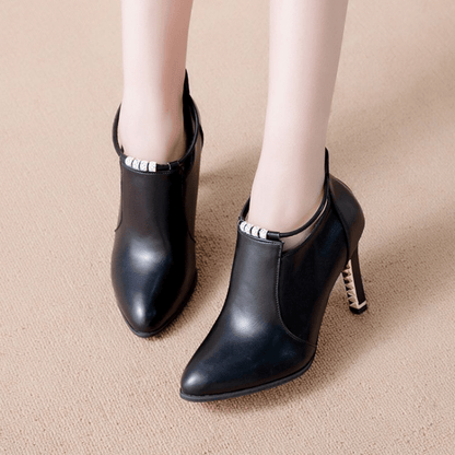 fachgo | Women'S Pointed Toe Ankle Boots, Synthetic Ultrahigh Stiletto Heels, Casual Dress Style with Back Zipper, Metal Thin Heel, Rhinestone Detail, Fashion Comfortable Shoes for Autumn And Winter 2025