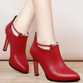 Women's Pointed Toe Stiletto Ankle Boots with Zipper