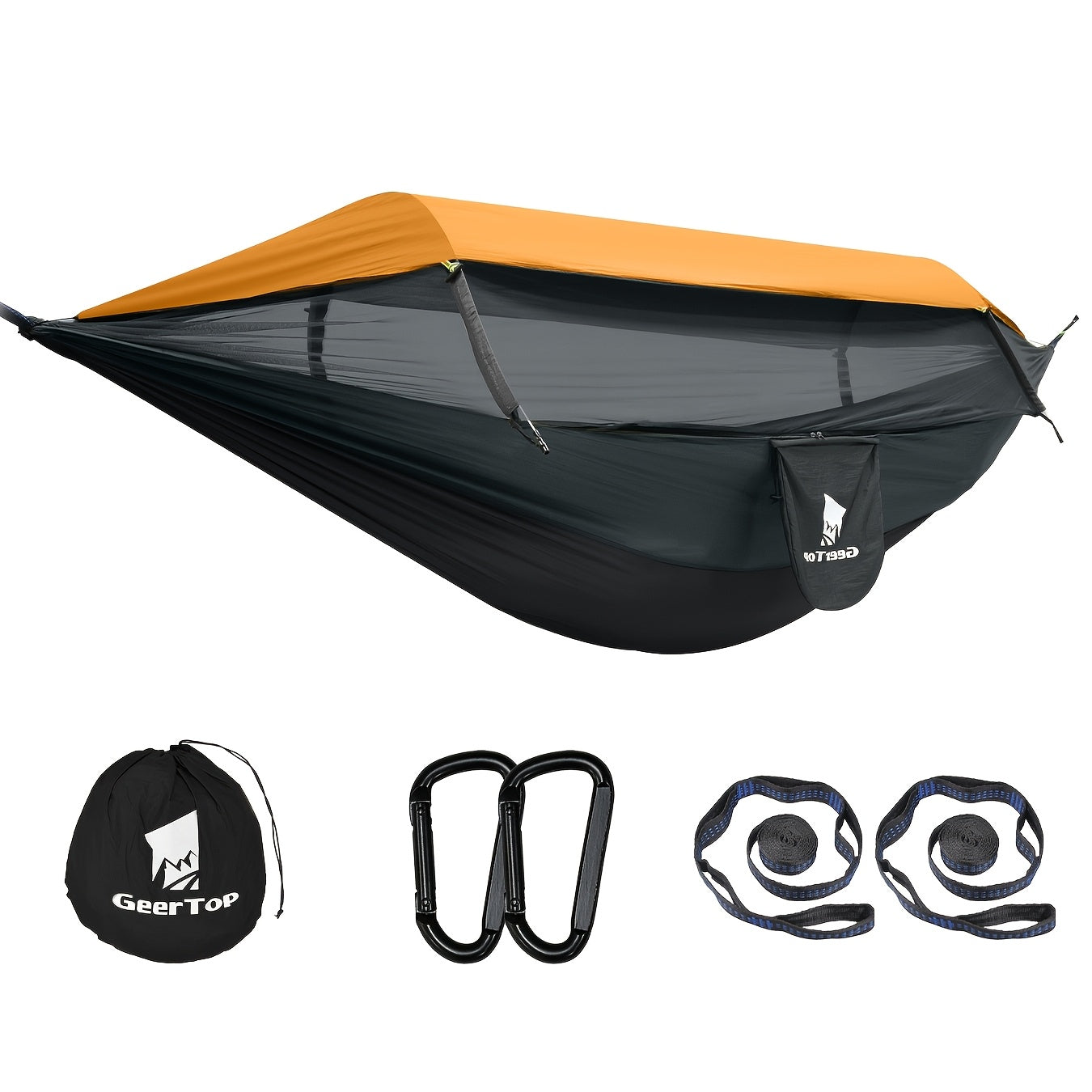 fachgo | GEERTOP 3in 1 Outdoor Hammock with Mosquito Net Sun Shelter, Double Sleep Rest Camping Hammock for Backpacking Travel Garden Park