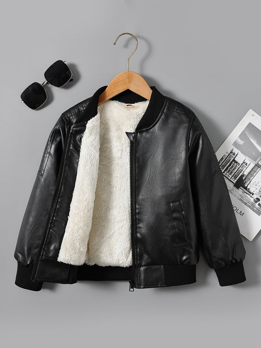 fachgo | 2025 Autumn Winter New Boys' -Lined Zip-Up Jacket