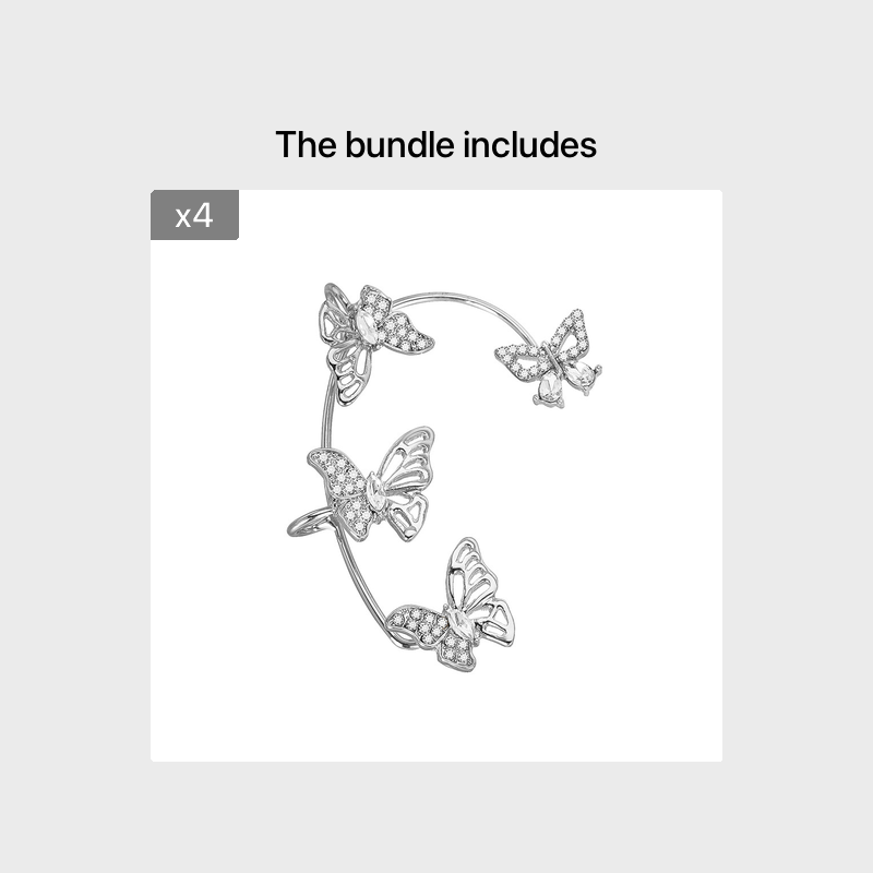 fachgo | Women'S Elegant Butterfly Ear Cuffs - No-Piercing Ear Hooks, Synthetic Gemstone Accents, Everyday & Formal Jewelry for Parties, Weddings, Everyday Outfits - Non-Piercing Ear Clips for Sensitive Light Beige, Party Accessories,