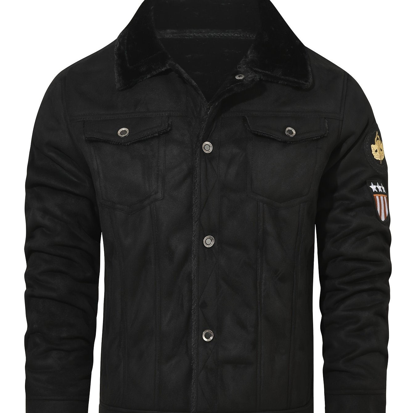 fachgo | H01 Faux Fur Coat Composite Plush Thickened Warm Men's Jacket
