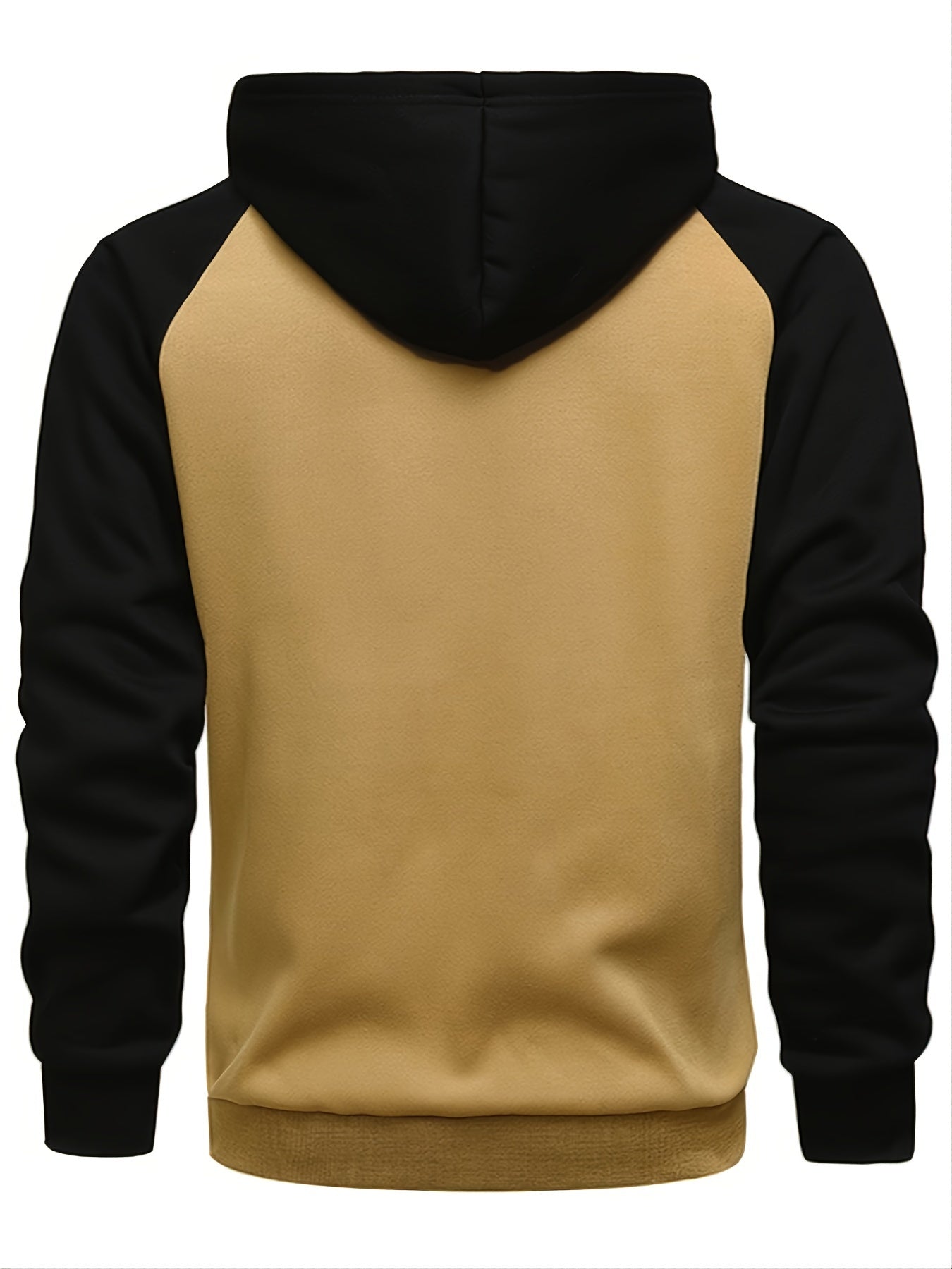 fachgo | Color Block Men's Hooded Jacket Casual Long Sleeve Hoodies With Zipper Gym Sports Hooded Coat For Winter Fall