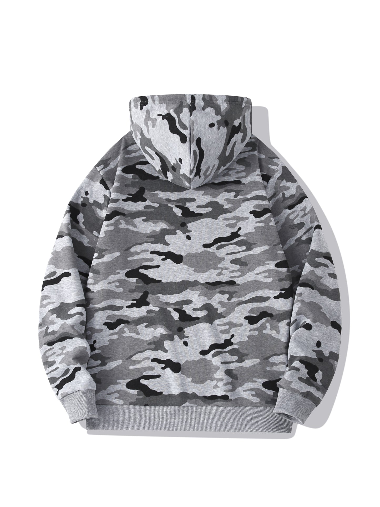 fachgo | [Camouflage Sweatshirt] Autumn Winter Hooded Men's Camouflage Loose Pullover Fleece Sweatshirt | Fleece, Hooded