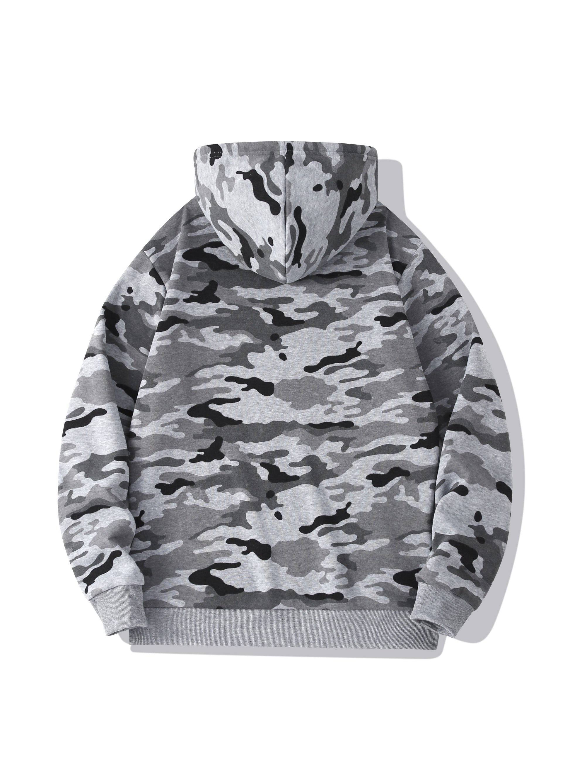 fachgo | [Camouflage Sweatshirt] Autumn Winter Hooded Men's Camouflage Loose Pullover Fleece Sweatshirt | Fleece, Hooded