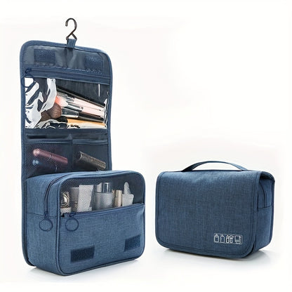 fachgo | [Large Makeup Organizer] Durable Polyester Large Capacity Makeup Organizer Bag | Travel & Business, Wet & Dry Separation, Multiple Compartments for Cosmetics, Toiletries, And Accessories