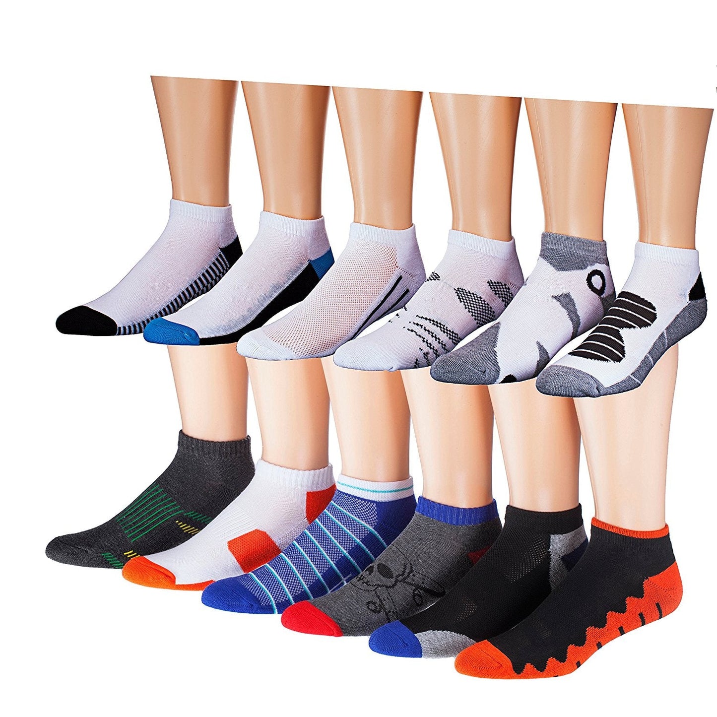 fachgo | James Fiallo Men's 12-Pairs Performance Low Cut Athletic Sport Socks