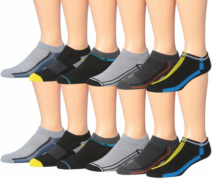fachgo | James Fiallo Men's 12-Pairs Performance Low Cut Athletic Sport Socks