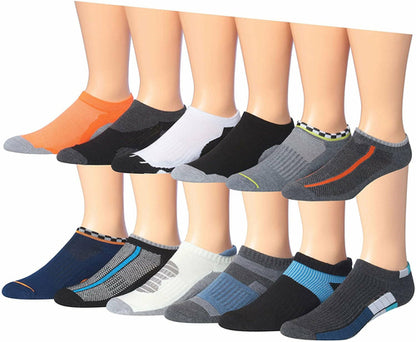 fachgo | James Fiallo Men's 12-Pairs Performance Low Cut Athletic Sport Socks