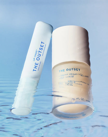 Glass Skin Duo featuring a lip treatment and hydrating serum for a dewy, glassy skin look.