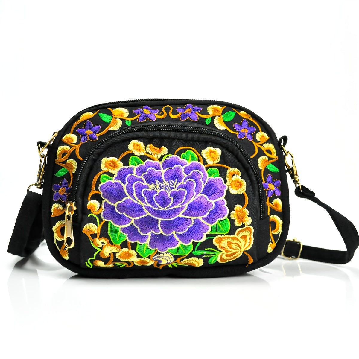 fachgo | Floral Embroidered Crossbody Bag for Women