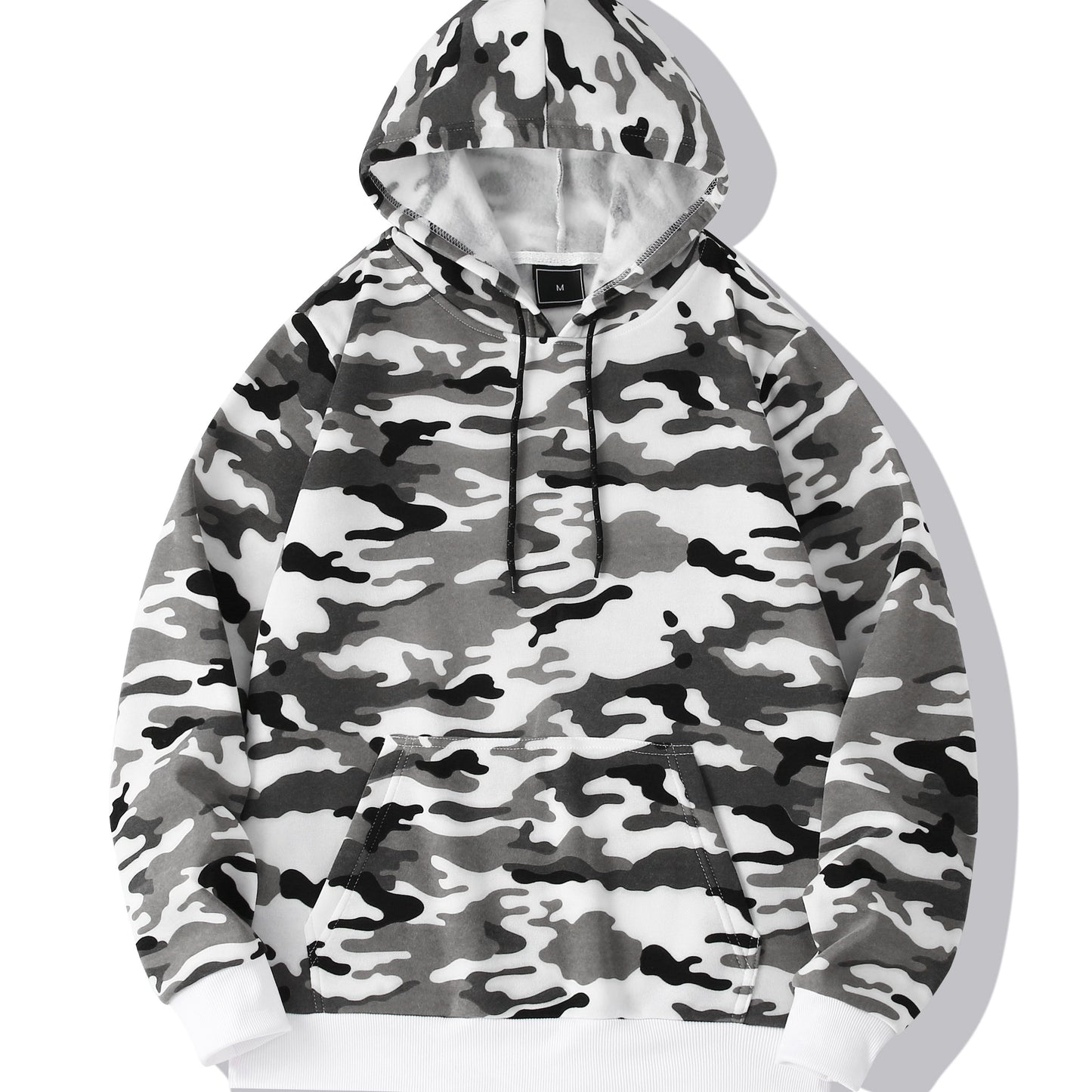 fachgo | [Camouflage Sweatshirt] Autumn Winter Hooded Men's Camouflage Loose Pullover Fleece Sweatshirt | Fleece, Hooded