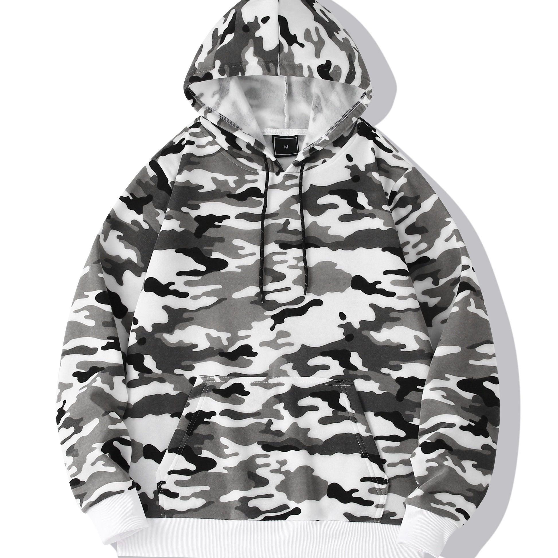 fachgo | [Camouflage Sweatshirt] Autumn Winter Hooded Men's Camouflage Loose Pullover Fleece Sweatshirt | Fleece, Hooded