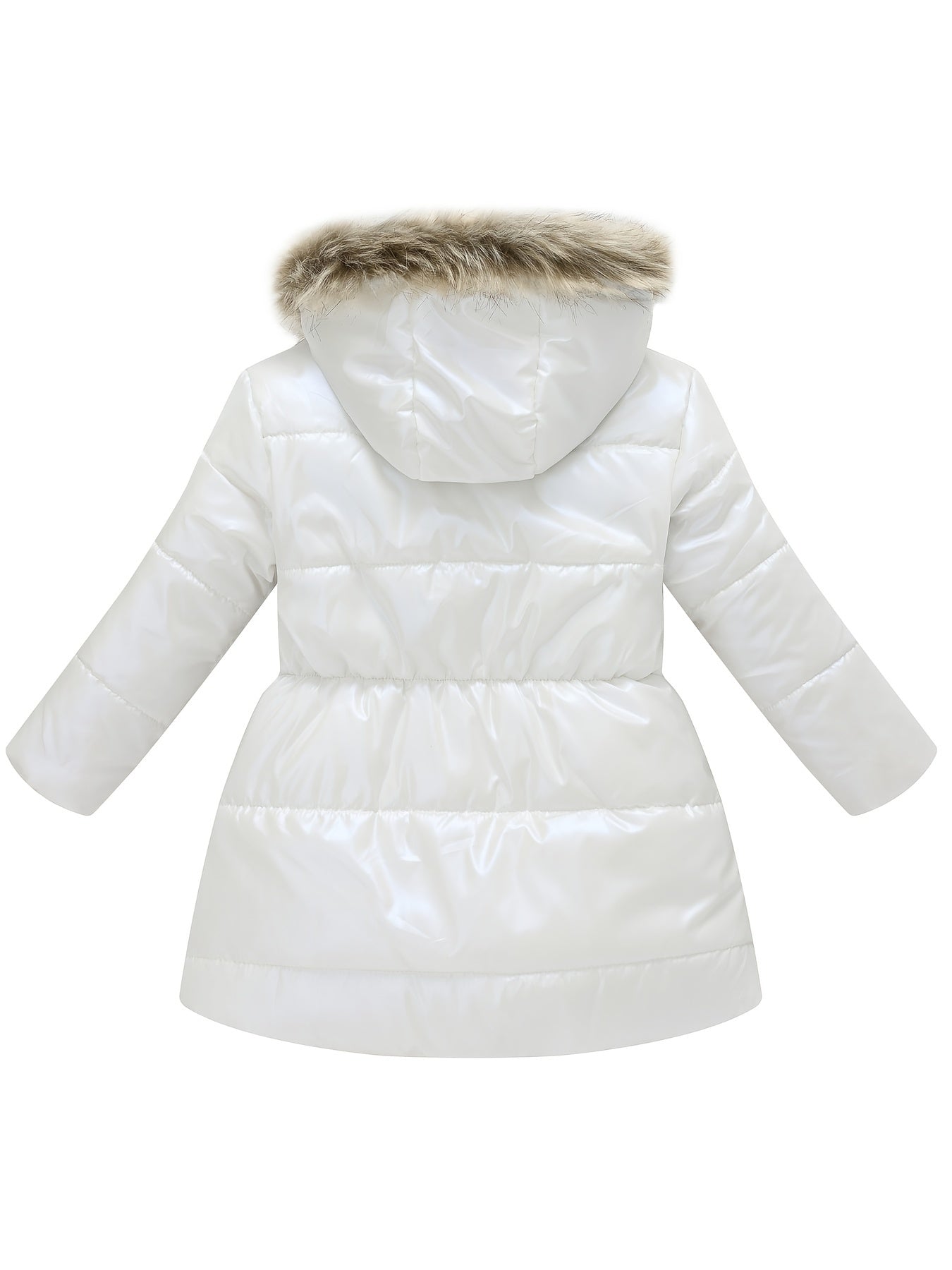 fachgo | Children's Winter New Style Thickened Glossy Hooded Jacket for Boys and Girls, Mid-Length