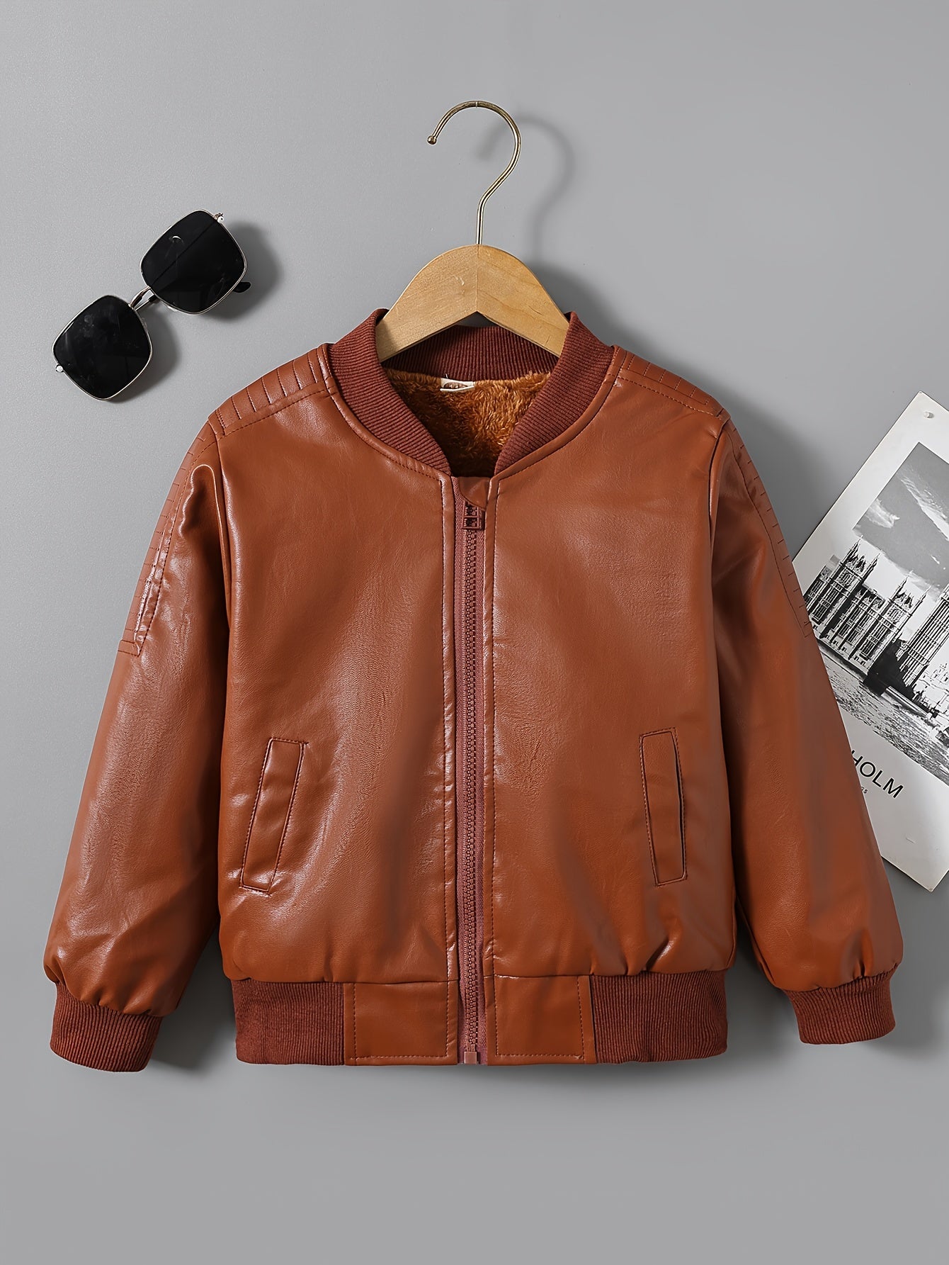 fachgo | 2025 Autumn Winter New Boys' -Lined Zip-Up Jacket