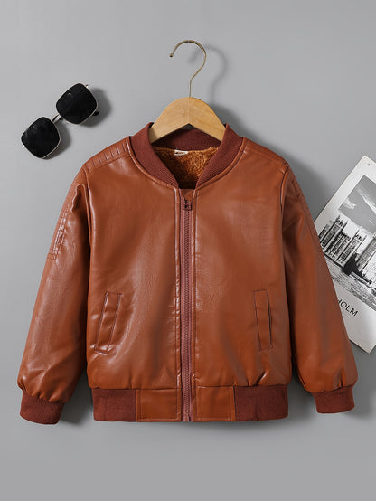 fachgo | 2025 Autumn Winter New Boys' -Lined Zip-Up Jacket
