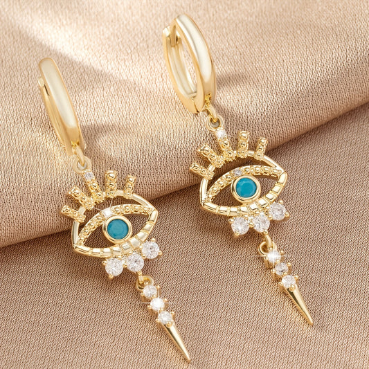 fachgo | A Pair of Zirconium-encrusted Evil Eye Pendants